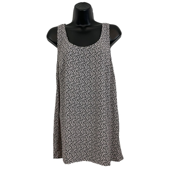 CAbi Tops - CABI flowy racerback tunic tank beige and black leopard print crepe de c…